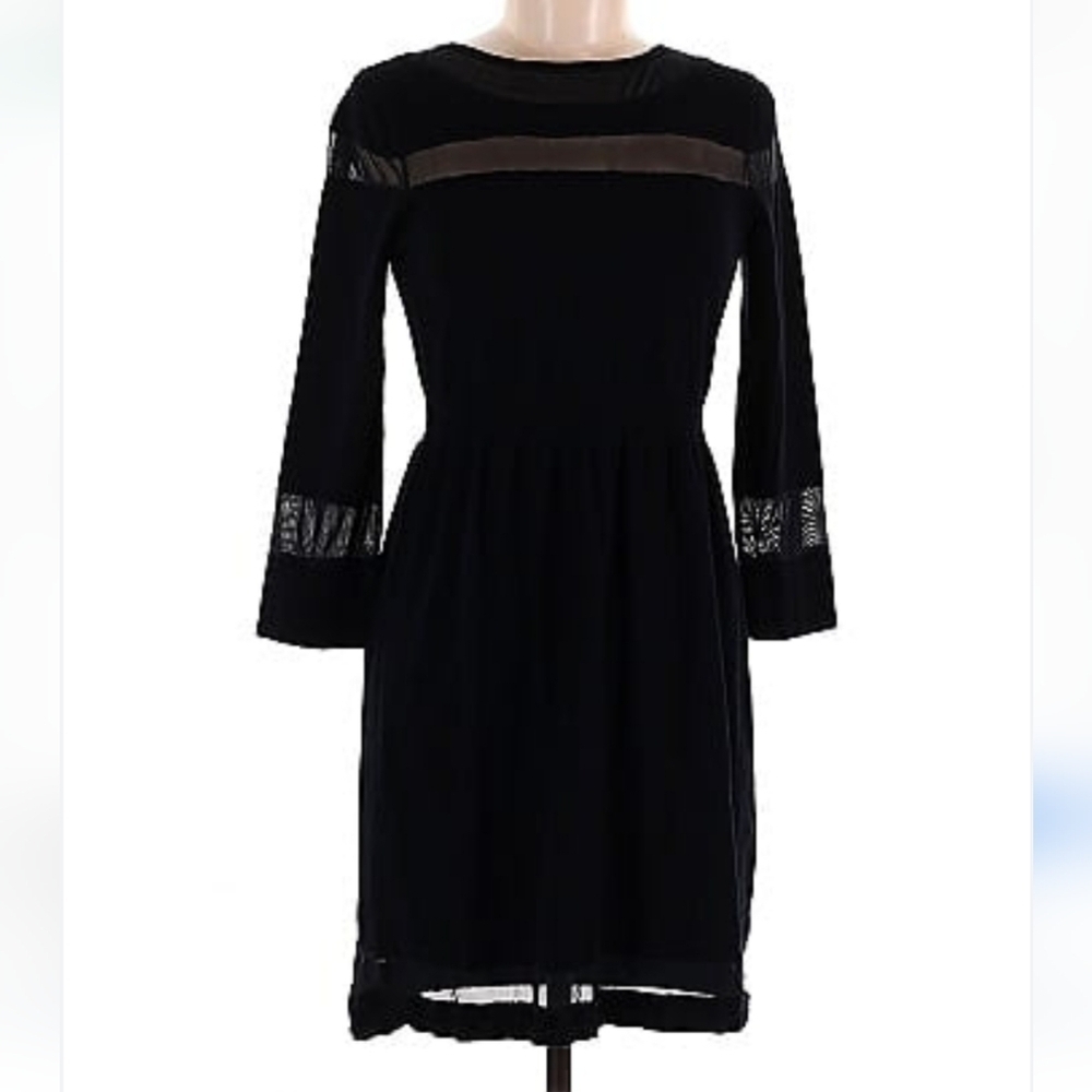 Neiman Marcus Black Semi-formal Short Black Dress with Mesh Detail size …